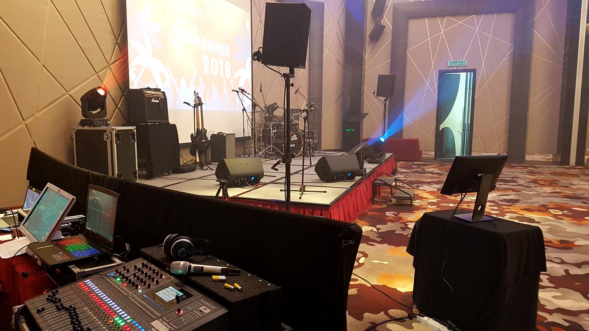 Professional audio system setup for events
